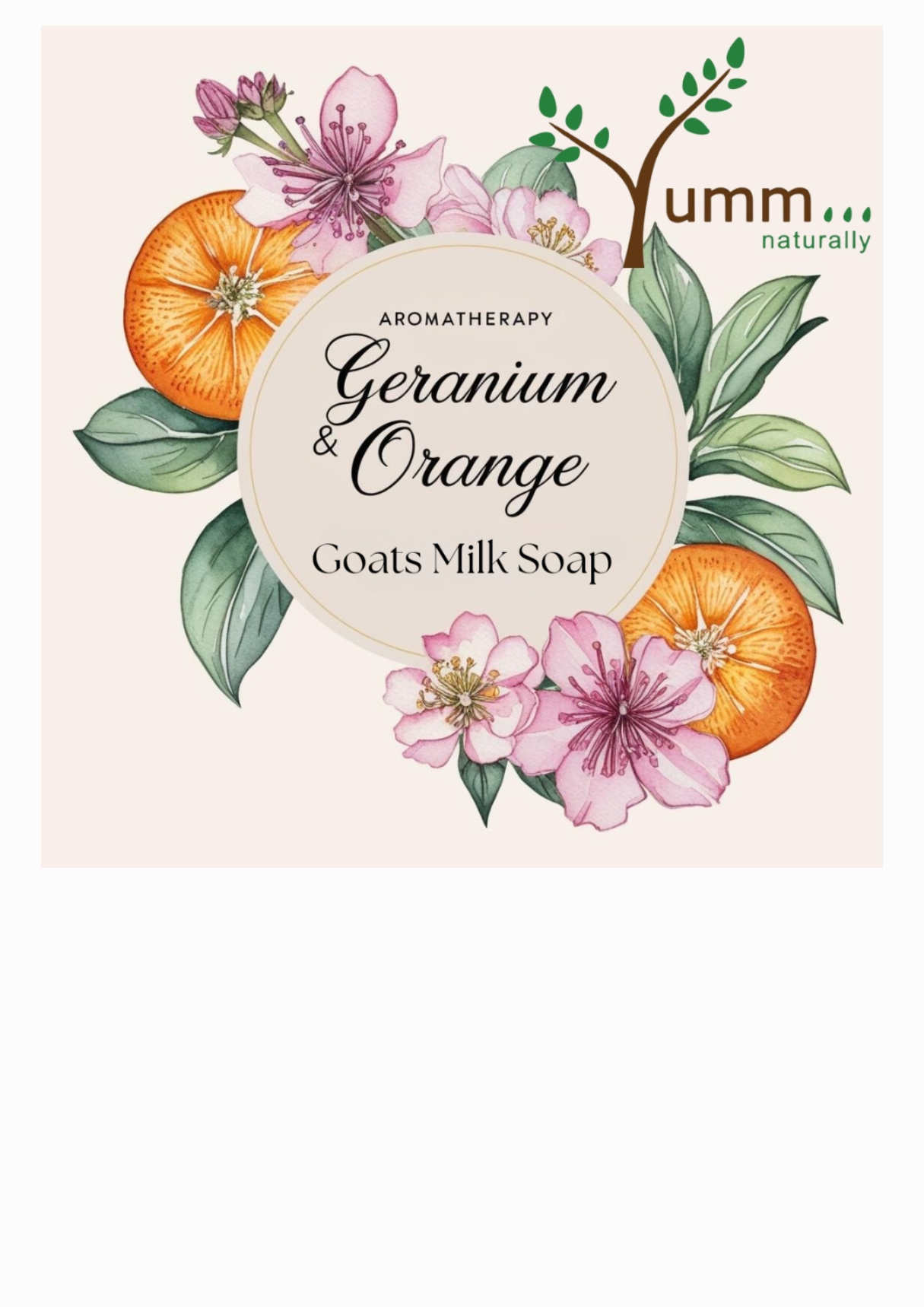 Geranium & orange goats milk soap with turmeric