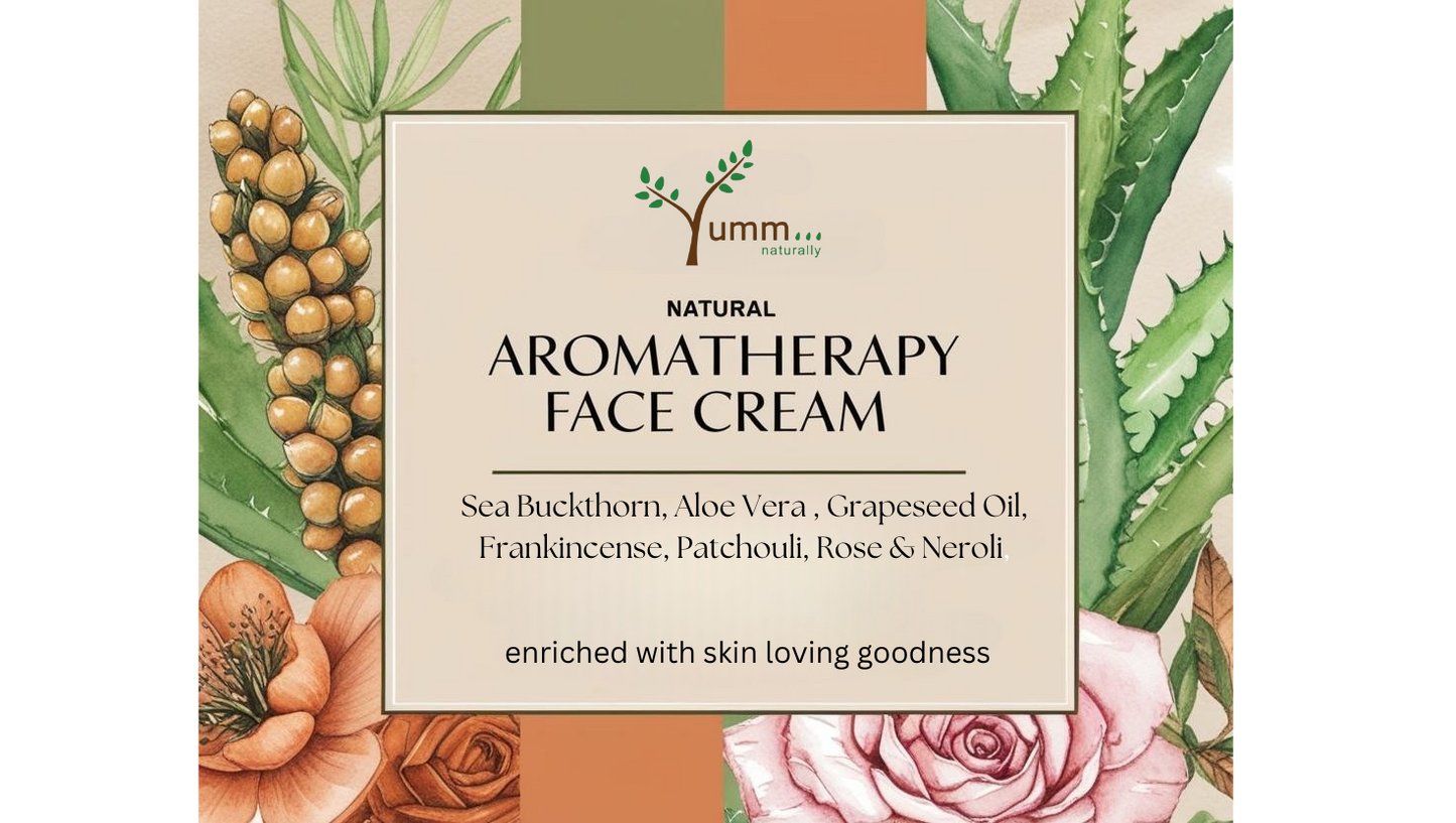 Frankincense, Patchouli, Rose & Orange Face Cream with Sea Buckthorn, Aloe Vera and grapeseed oil