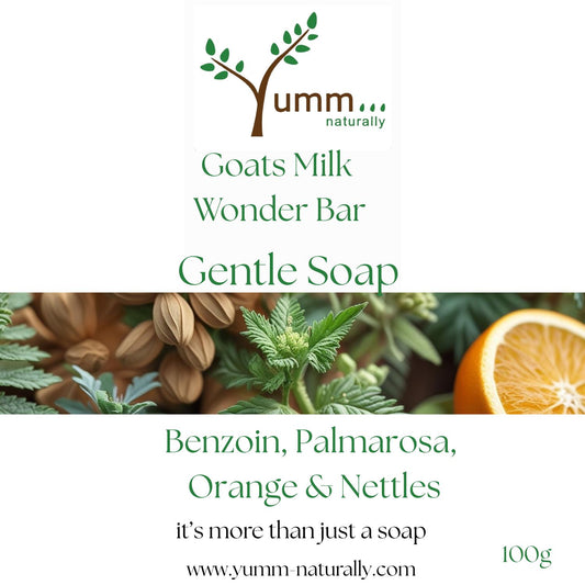 Benzoin, Palmarosa & Orange with Nettles ( Gentle ) Wonder Bar