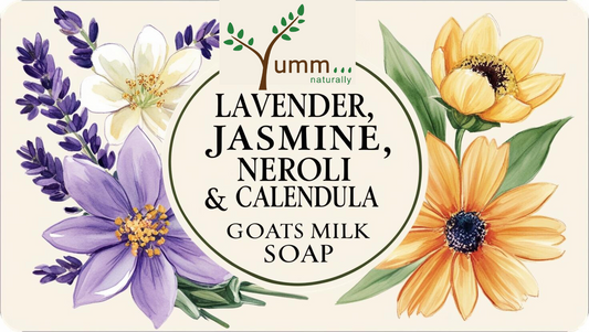 Lavender, Jasmine & Neroli Goats Milk soap with Calendula petals